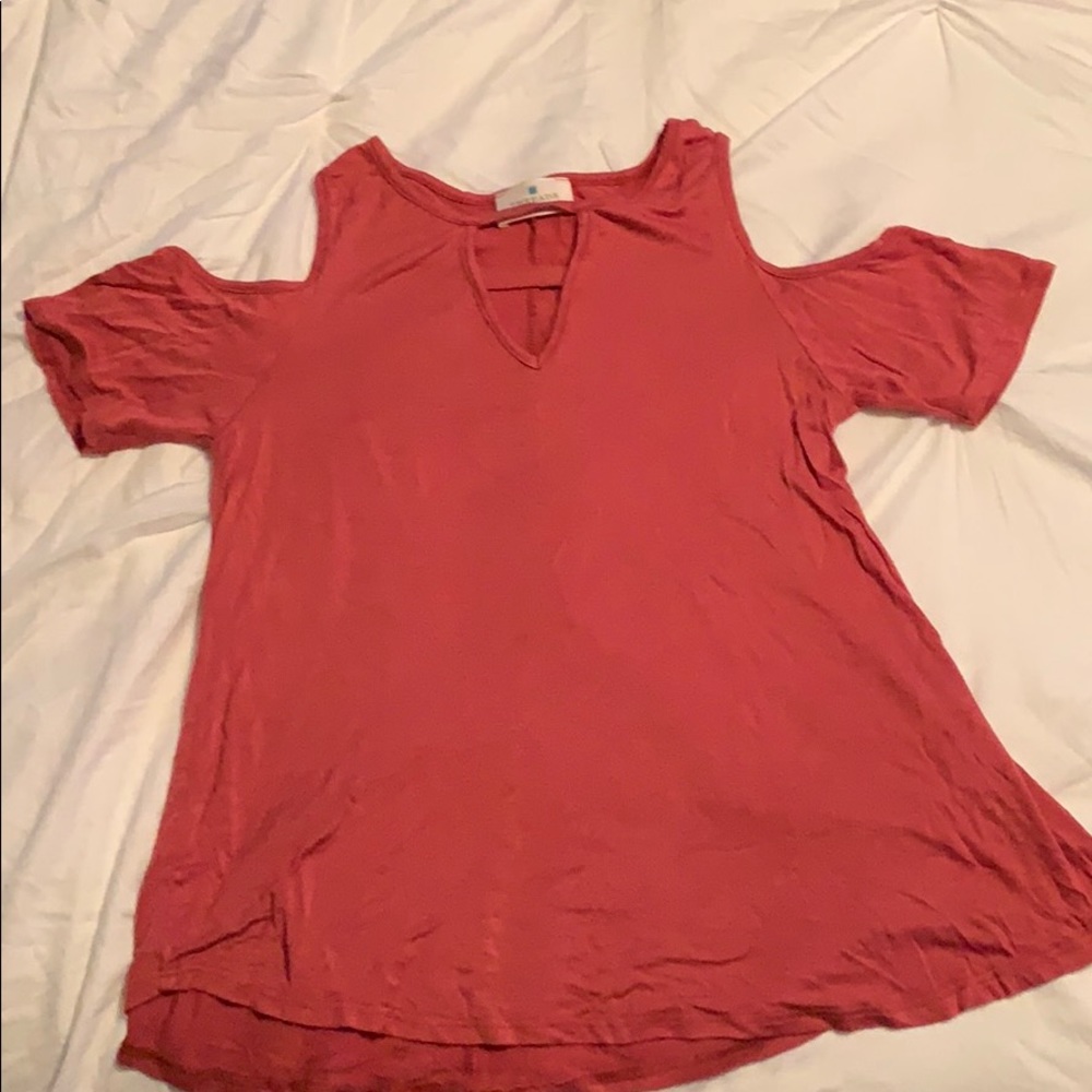 Rust colored off the shoulder top